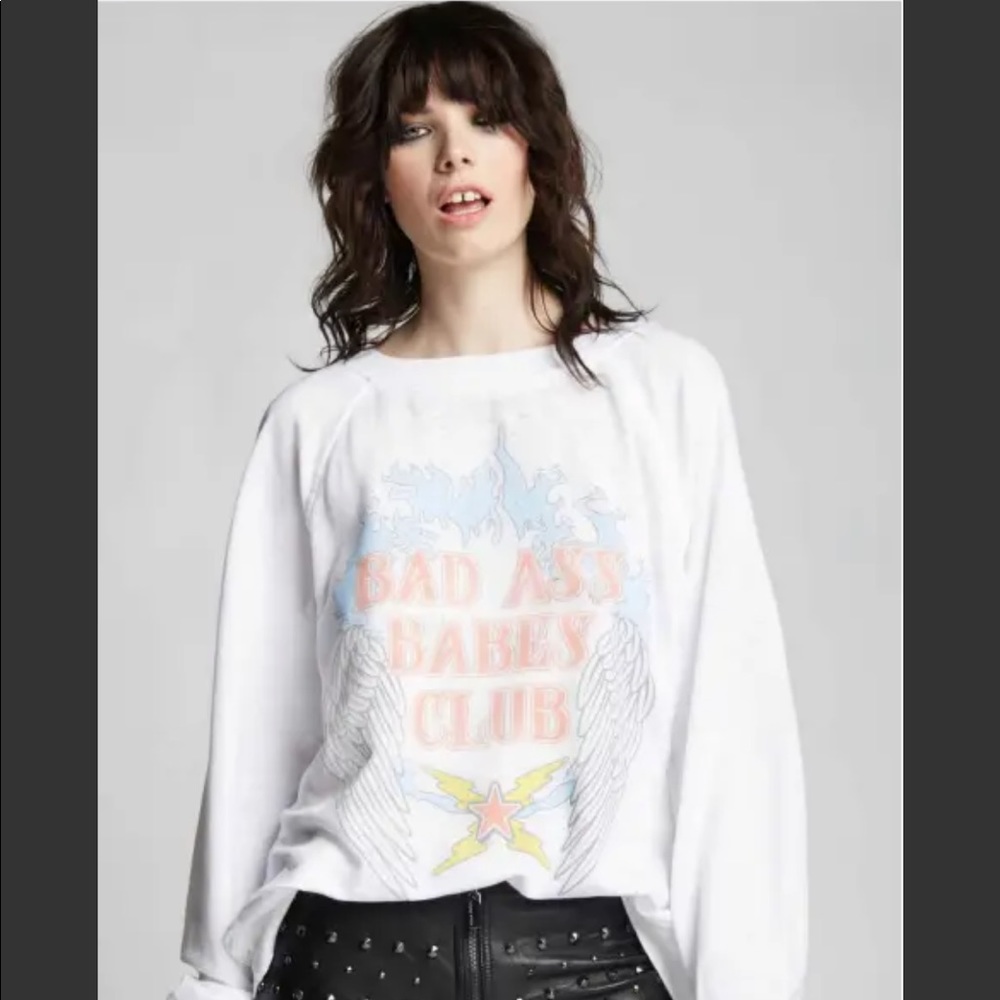Odd People Bad Ass Babes Club Oversized Sweatshirt NWT